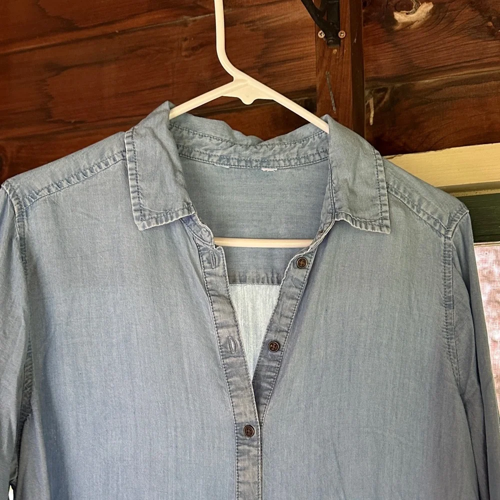 Blue Denim Button-Down Dress L - Picture 7 of 8